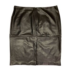 Black - Edited by Hunter McGrady Womens Faux Leather Midi Skirt, High-Rise, Plus